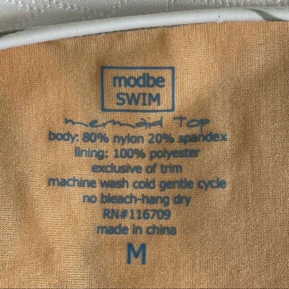 Modbe Modest Swim halter Tankini Mermaid Top Medium - Picture 12 of 12